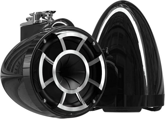 wet sounds Rev 8 Black V2 Revolution Series 8" Black Tower Speakers w/Swivel by wetsounds