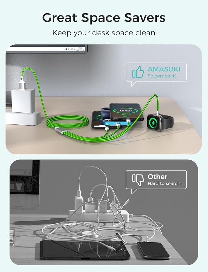 2Pack Travel Essentials Multi Charging Cable - Image 3