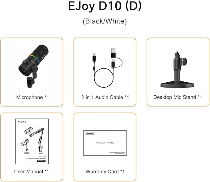 COMICA EJoy D10 D USB/XLR Dynamic Microphone - Image 4