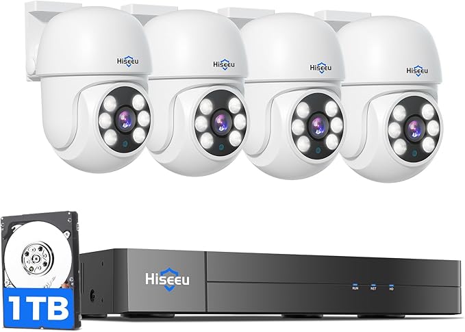 Hiseeu 360°View PTZ 3K Wired Security Camera System by Hiseeu