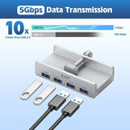 USB HUB3.0, Clamp USB HUB, Aluminum 4-Port USB Adapter - Image 3