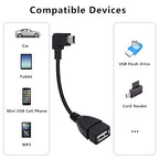 90 Degree Mini USB to USB A OTG Adapter Cable 5.5in Left Angle Mini USB 5-Pin - Image 5