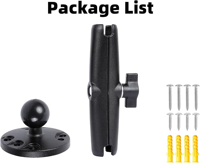 1" Ball Double Socket Arm with AMPS Hole Round Plate Base, Aluminum Alloy - Image 5