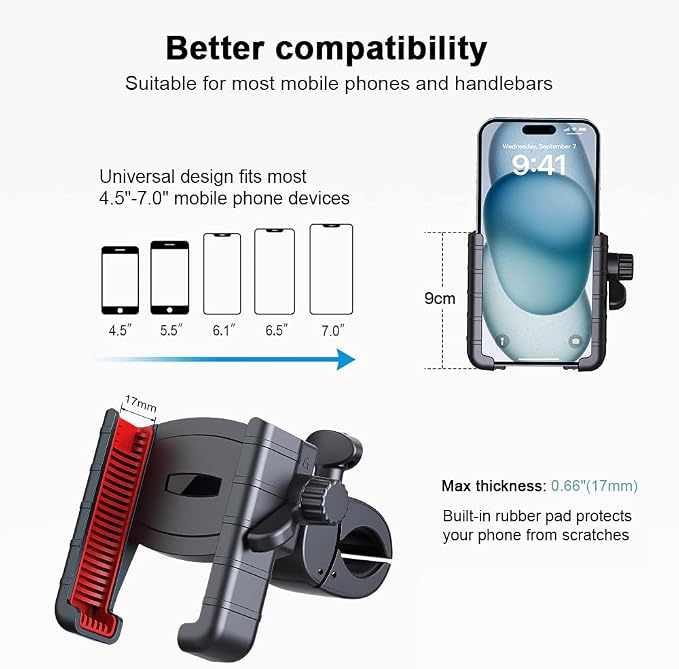 Universal Adjustable Bicycle Phone Holder Compatible - Image 3