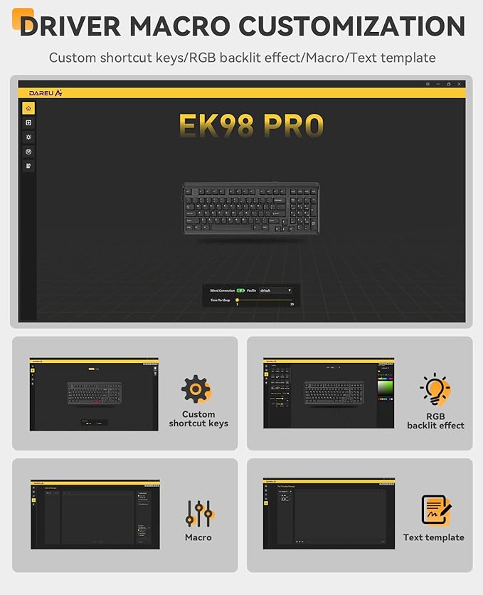 DAREU EK98PRO Wireless Mechanical Keyboard, Gasket Hot Swappable Custom - Image 9