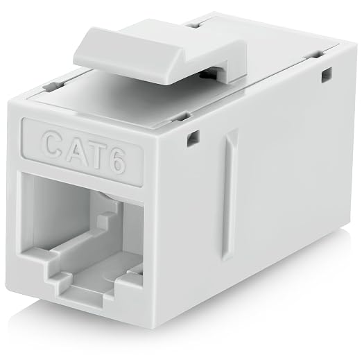 Everest Cat6 RJ45 Keystone Coupler in White by EverestMediaSolutions