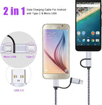 USB C Cable, SIXSIM 3Pack 6Ft 2 in 1 Cable Type C Charger Cable Nylon Braided - Image 2