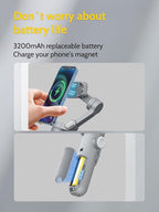 Gimbal Stabilizer for Smartphone, RGB Magnetic Refill Light Set, OLED Display - Image 4