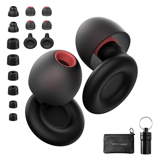 Ear Plugs for Sleeping Noise Reduction Reuseable, High Fidelity– 7 Pair Eartips by FUNSOUND