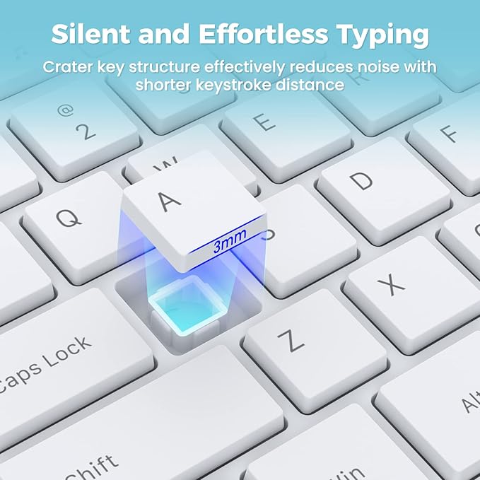 Lovaky Wireless Keyboard, 2.4G Ergonomic Wireless Computer Keyboard, Enlarged - Image 6