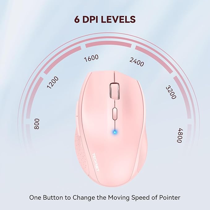 TECKNET Bluetooth Mouse, 4800 DPI Wireless Mouse, 2-Year Battery 6 Adjustable - Image 2