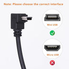 90 Degree Mini USB to USB A OTG Adapter Cable 5.5in Down Angle Mini USB 5-Pin - Image 4