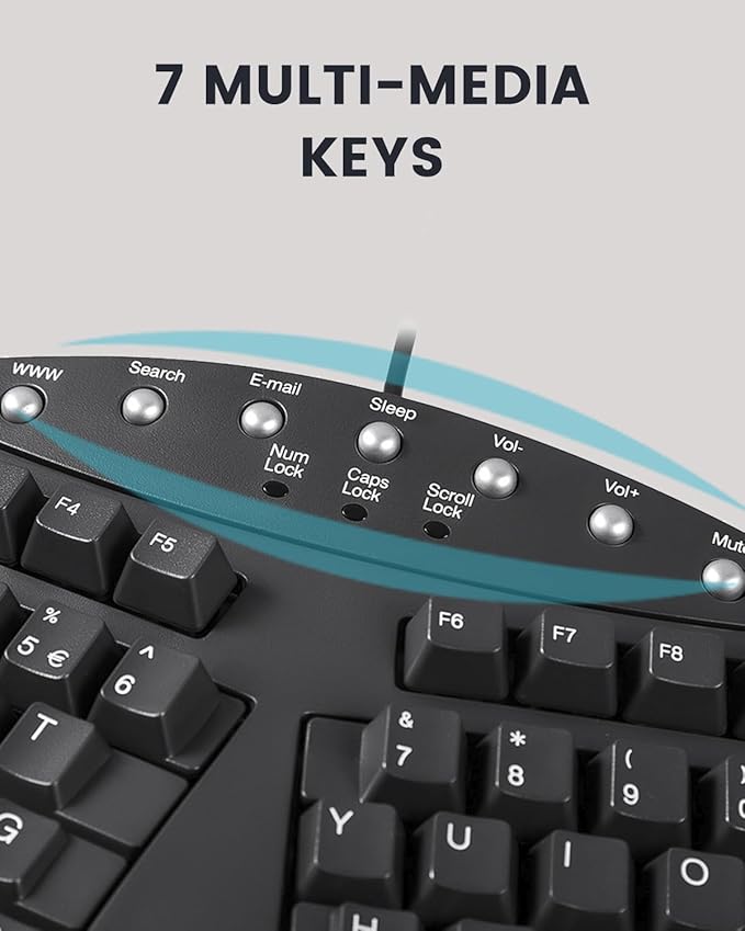 Perixx PERIBOARD-512B Wired Ergonomic Keyboard - Image 6
