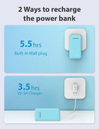 Alongza Portable Charger Built-in Cables and AC Wall Plug, Slim Fast Charging - Image 3