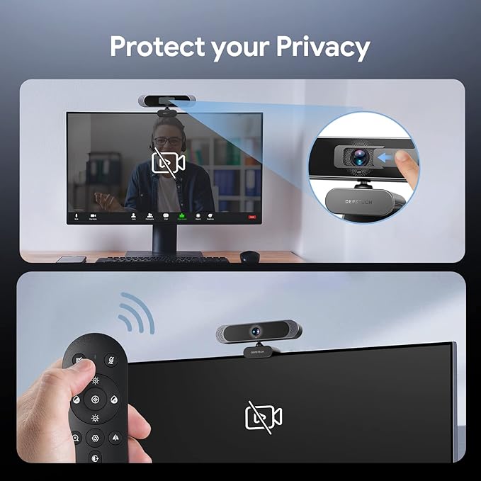 DEPSTECH 4K Webcam, Ultra HD 1/2.55'' Sony Sensor, 3X Digital Zoom, Dual - Image 6