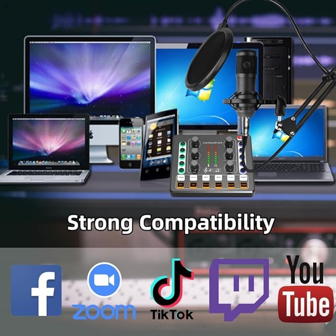 Podcast Equipment Bundle, BM-800 Podcast Microphone Bundle-Voice Changer - Image 6