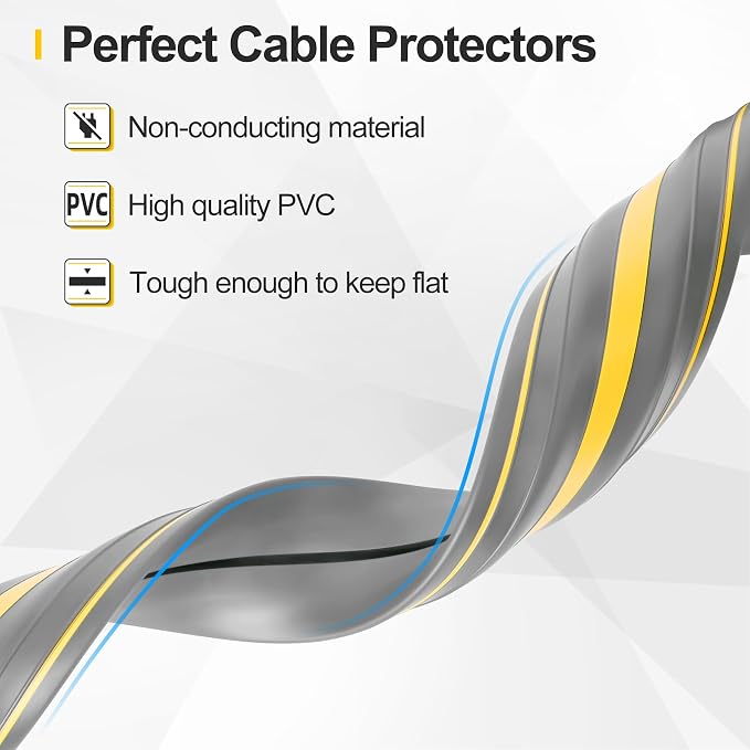 Floor Cord Cover 10Ft Heavy Duty PVC Floor Cable Protector Electric Cord Hider - Image 3