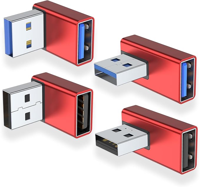 AreMe 90 Degree USB 3.0 Adapter 4 Pack, Up and Down Angle, Left and Right Angle by AreMe