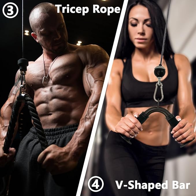 Cable Attachments for Gym, Cable Machine Accessories for Home Gym, Triceps Pull - Image 3
