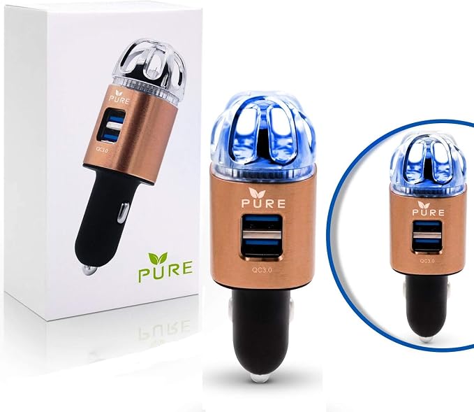 Car Air Purifier 3in1 Premium Stainless Steel Air Filter Ionizer w/Dual USB by Unknown