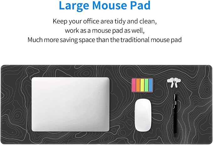 Topographic Contour Extended Big Mouse Pad Large, Gaming Mouse Pad Desk Pad - Image 5