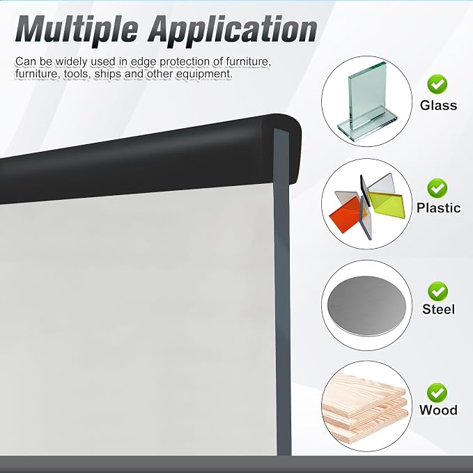 Rubber Edge Trim, Self Adhesive U Channel Edge Trim, U Shaped Trim - Image 3