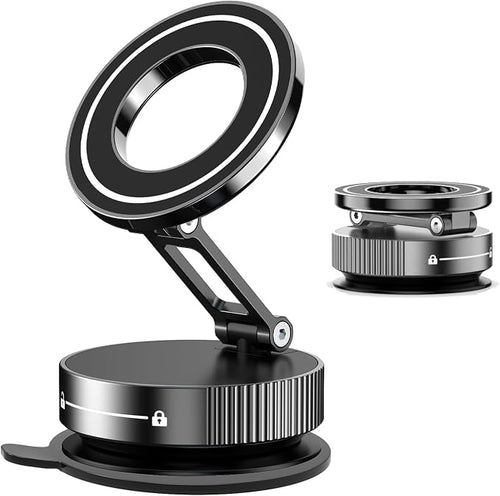 360° Vacuum Suction Cup Magnetic Car Phone Holder, Foldable Portable Magnetic by Unknown