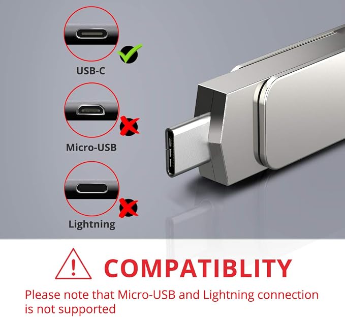 MOSDART 64GB USB3.1 Fast Speed C and A Dual Flash Drive, exFAT Memory Stick - Image 3