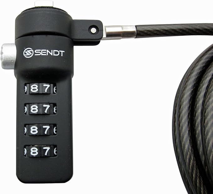 Sendt Black Notebook/Laptop Combination Lock Security Cable - Image 2