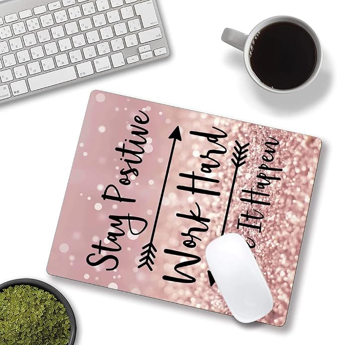 Mouse Pad, Inspirational Quote Premium-Textured Mouse Mat, Non-Slip Rubber Base - Image 4