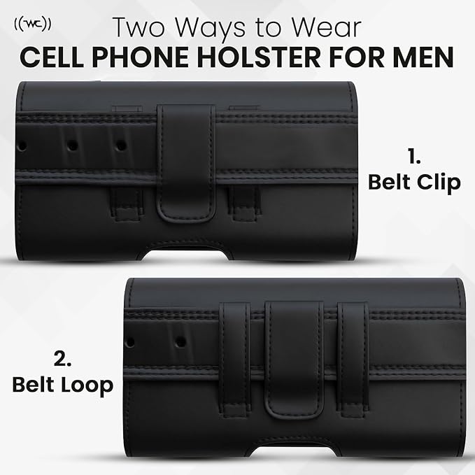 Leather Phone Holster for iPhone 17 Pro, 16 Pro, 15 Pro, XS – Belt Clip Case - Image 5