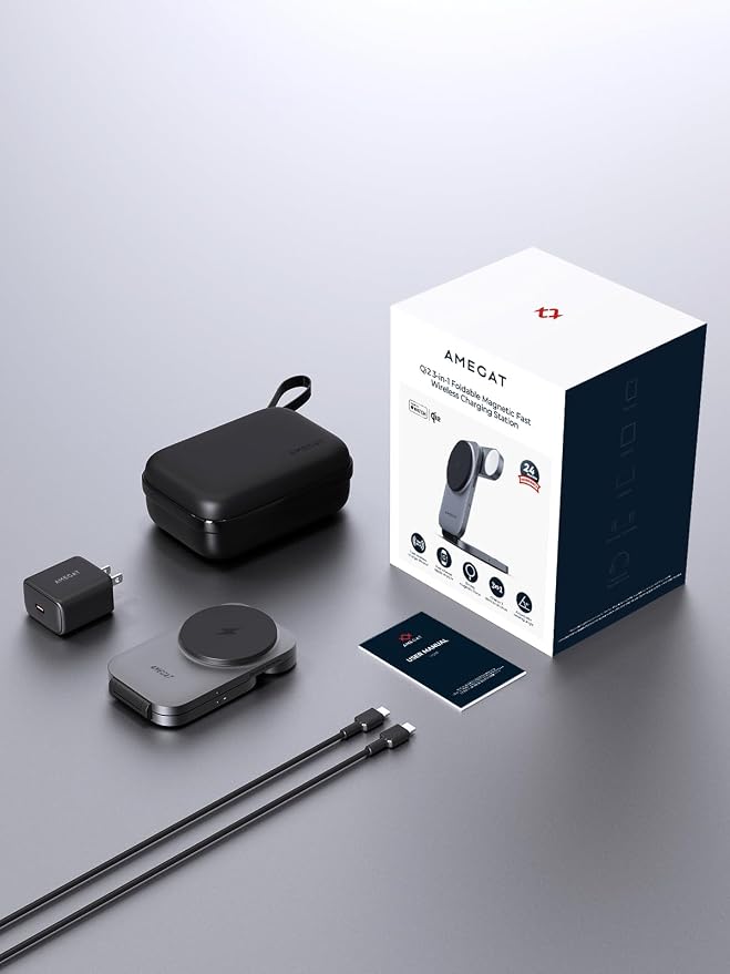 3 in 1 Charging Station, MagFusion Z Foldable Qi2 Certified 15W Wireless - Image 8
