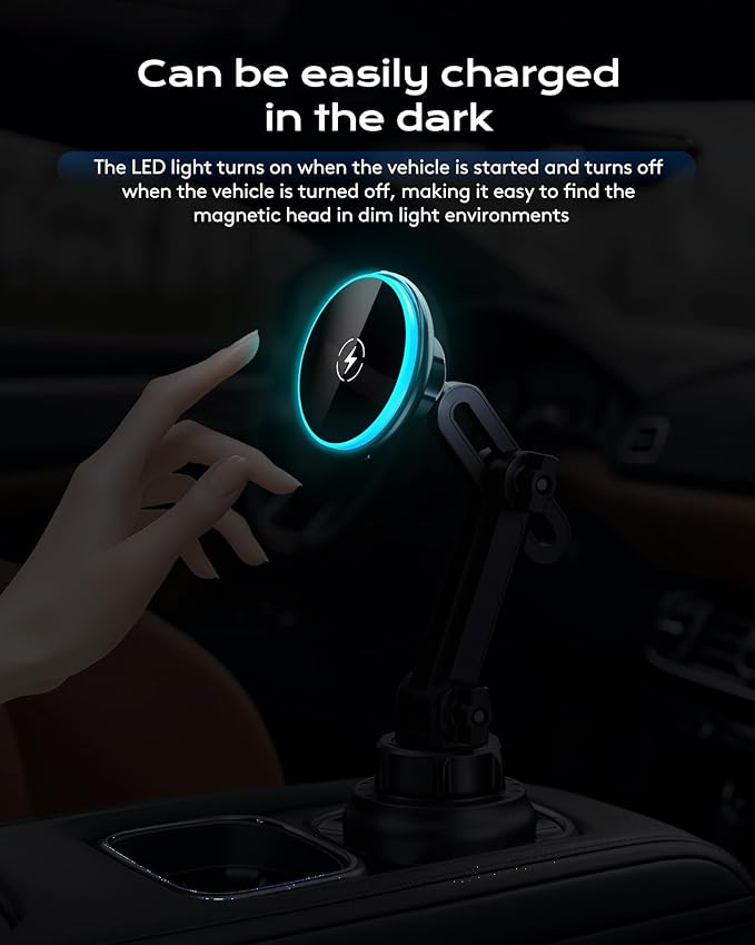 Magnetic Cup Phone Holder Car Wireless Charger - Image 6