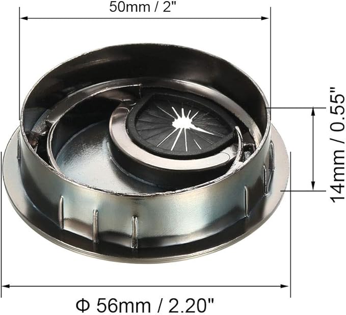 uxcell Cable Hole Cover, 2Inch/50mm Zinc Alloy Desk Wire Cord Cable Grommets - Image 2