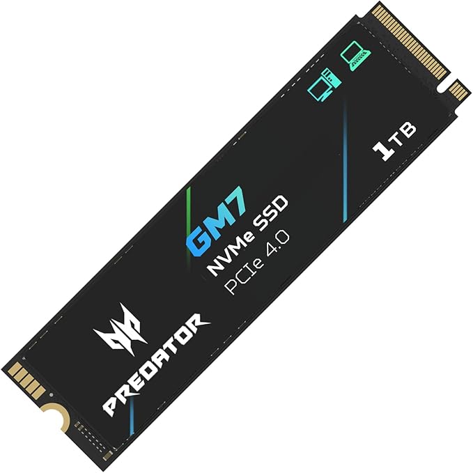 acer Predator GM7 1TB SSD: M.2 2280 PCIe Gen 4 x4 NVMe 2.0, Read Speed Up to - Image 2