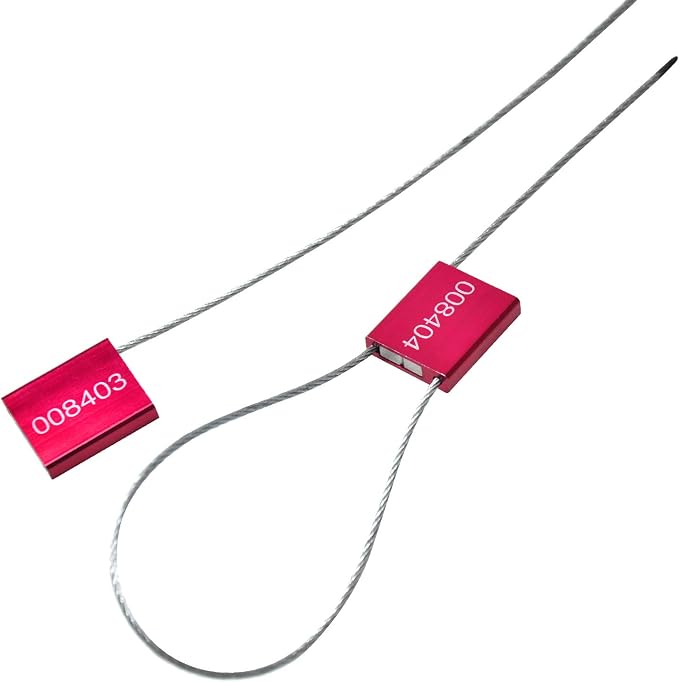 Leadseals 1000 Red Steel Cable Seals Metal Security Tag Numbered Truck Trailer - Image 6