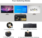 CKLau 2 Port USB 3.0 Triple Monitor KVM Switch HDMI 2.1 8K@60Hz 4K@144Hz - Image 3