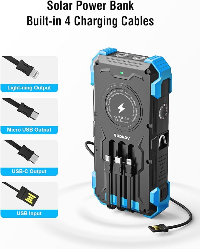 Solar Charger Power Bank, 42800mAh Wireless Portable Charger - Image 3
