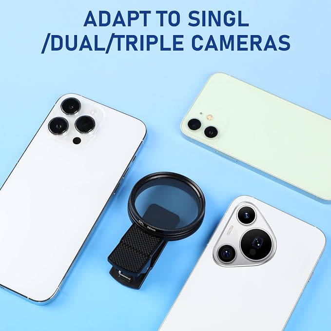 52mm Clip-0n CPL Phone Cameralens Filter Kit, Circular Polarizer Polarizing - Image 6