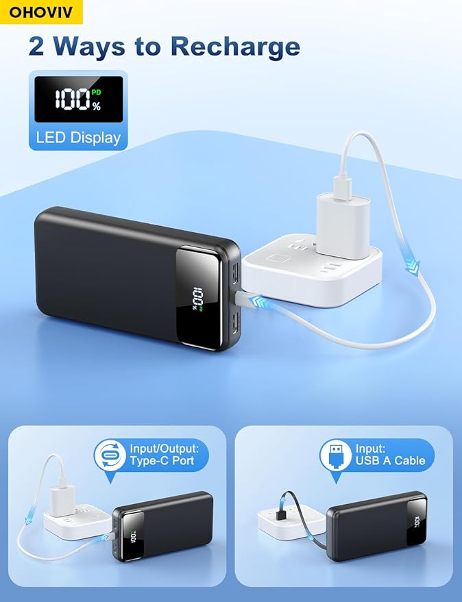 OHOVIV Portable Charger Power Bank 50000mAh Battery Pack, 22.5W Fast Charging - Image 9