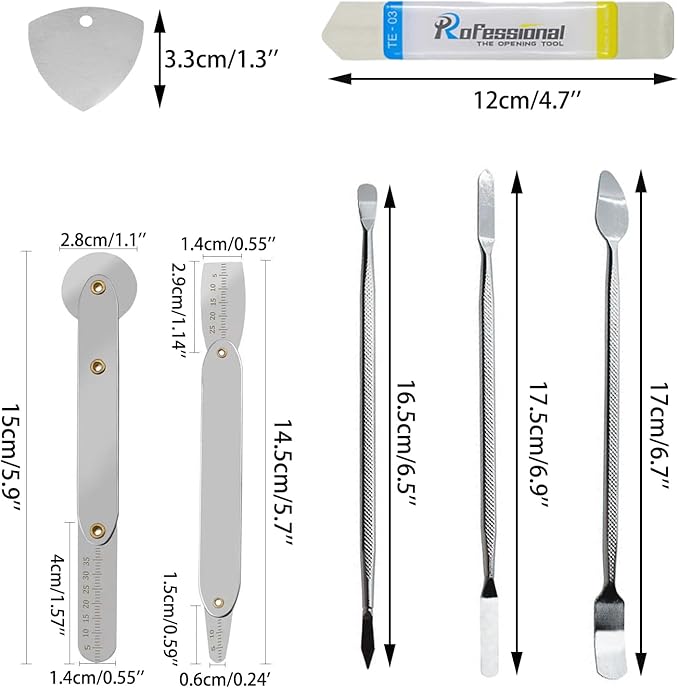 Spudger Pry Tool Kit 8 Piece Opening Tool, Metal Spudger Tool Kit, Ultra-Thin - Image 6