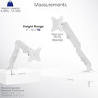 VIVO Articulating Single 17 to 27 inch Pneumatic Spring Arm Clamp-on Desk Mount - Image 4