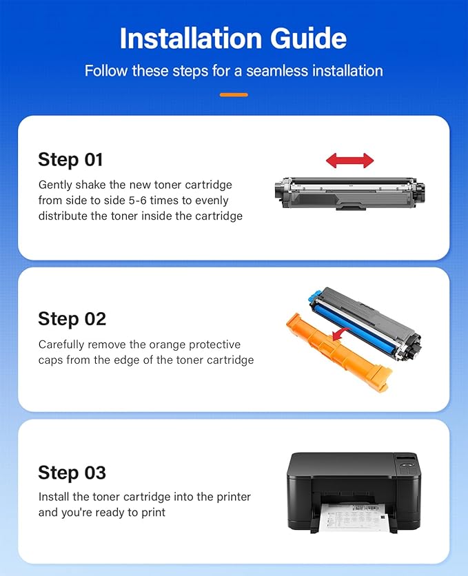 TN221 TN225 Toner Cartridge 4-Pack Black Cyan Yellow Magent Replacement - Image 4