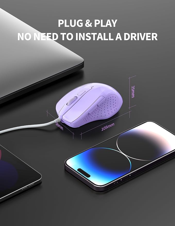 TECKNET Wired Mouse, 6-Button Corded - Image 6
