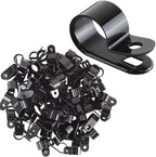 GTSE Black Nylon Plastic Cable Clamps, 1/2" Screw Mounts - Image 2