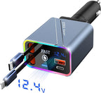 4 in 1 Retractable USB C Car Charger Adapter - 146W/65W Fast Charging by snanlen