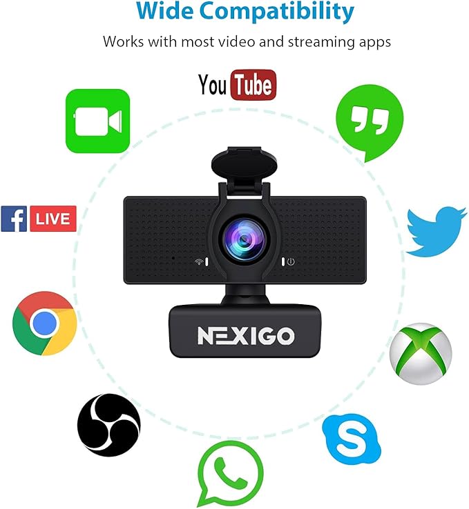 NexiGo N60 1080P Webcam with Microphone, Adjustable FOV, Software Control & - Image 9