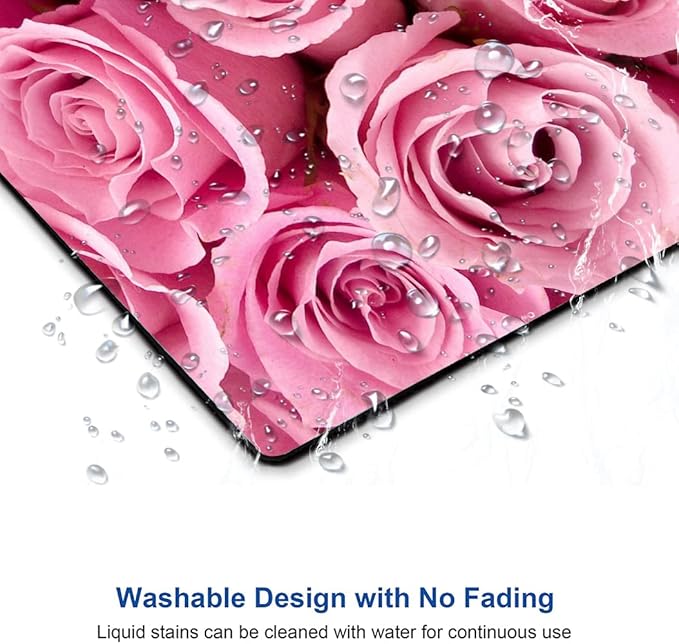IMAYONDIA Pink Rose Mouse Pad, Waterproof Non-Slip Rubber Base Mouse Pad - Image 4