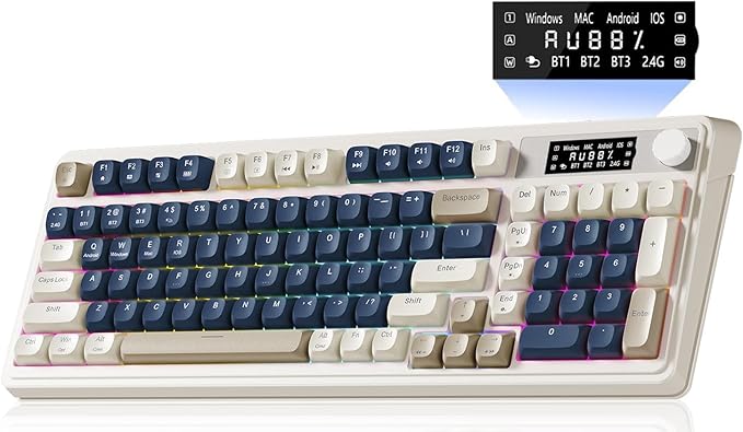 AULA S99 Pro Wireless Keyboard, Gaming Keyboards Media Knob Custom RGB Backlit by AULA
