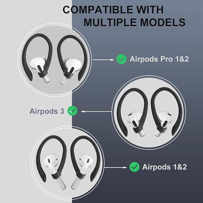 2 Pairs AirPods Ear Hooks for AirPods Pro 2, AirPods Pro, AirPods 4, 2 & 1 - Image 6